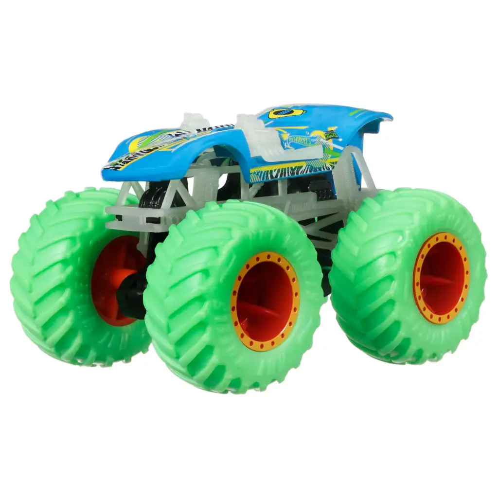 Hot Wheels® Monster Trucks זוהרים בחושך – אקשן גם באפלה!