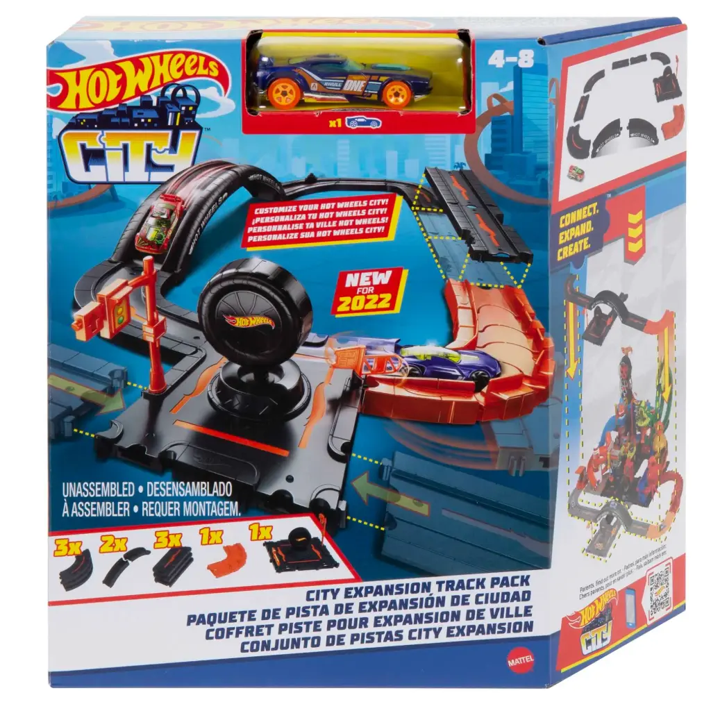 סט מסילות Hot Wheels™ City Track Pack – לבנות עיר של מירוצים!