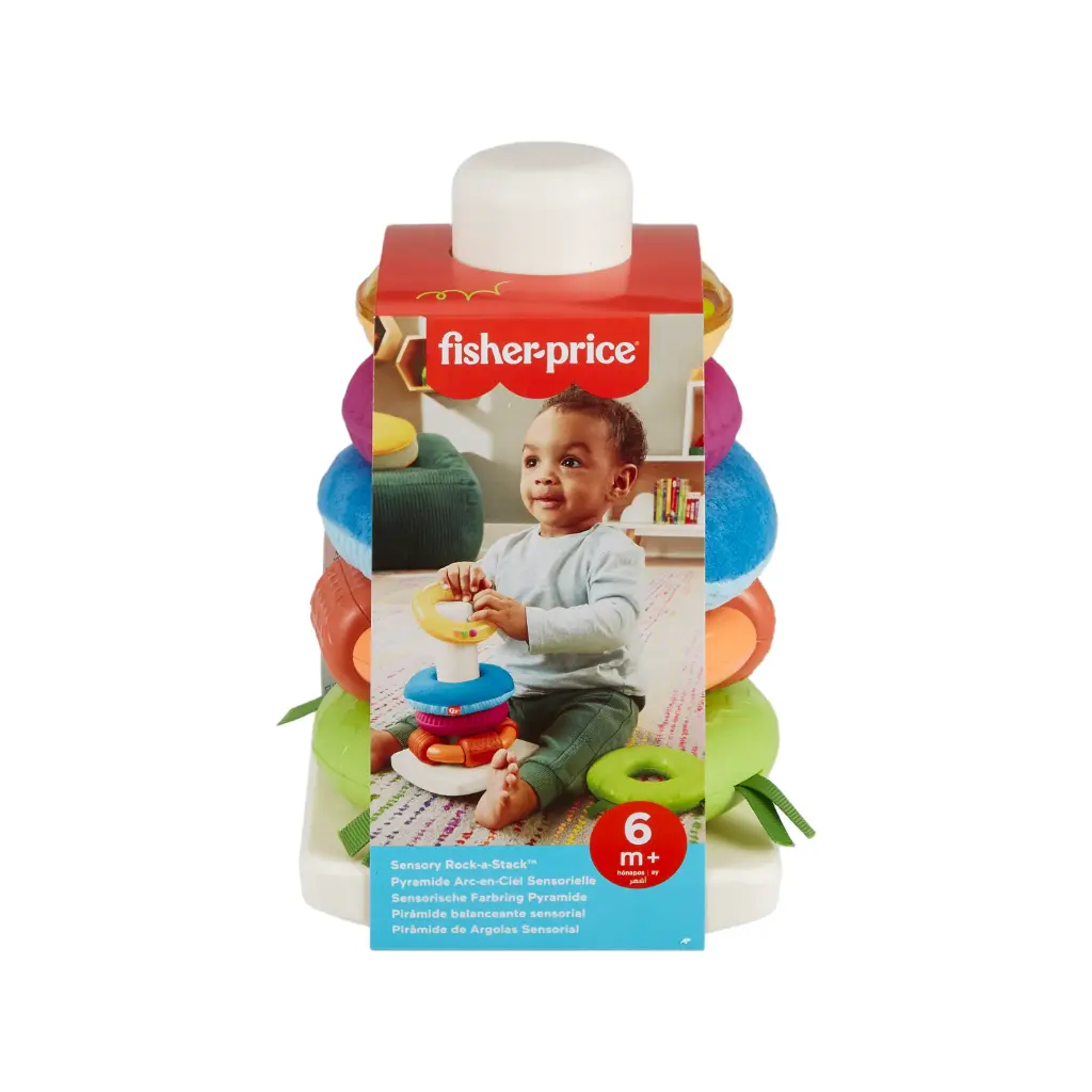 Fisher-Price® Sensory Rock-A-Stack™ – מגדל טבעות חושי עם טוויסט קלאסי