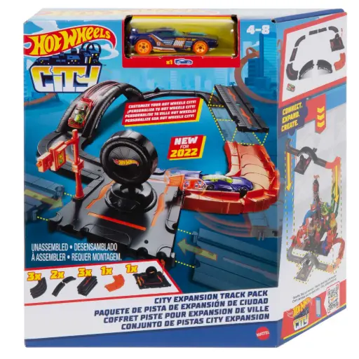 [02502016] סט מסילות Hot Wheels™ City Track Pack – לבנות עיר של מירוצים!