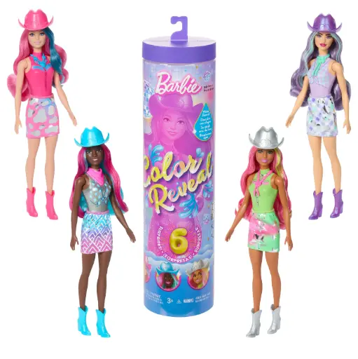 [02511466] Barbie Color Reveal – סדרת דיסקו נוצצת עם 6 הפתעות בגילוי!