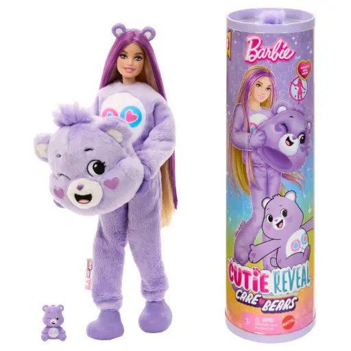 [02511856] Barbie Cutie Reveal x Care Bears – גילוי רך ומתוק עם 10 הפתעות קסומות!
