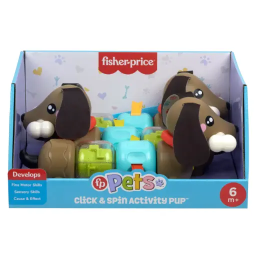 [02507826] Fisher-Price® Click & Spin Activity Pup – חבר פרוותי להתפתחות חושית